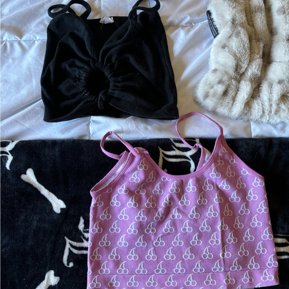 Cotton On Black and Pink Tank Tops